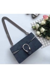 Designer Imitation Gucci Dionysus Suede Shoulder Bag Dark Blue 400249 VS07670