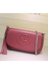 Designer Imitation Gucci Soho Leather Shoulder Bag Watermelon Red 336752 VS04743