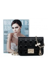 Designer Imitation MISS DIOR Shoulder Bag in Lambskin Leather CD6331 Black VS09138