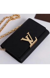 Designer Louis Vuitton Smooth Calfskin Chain Louise GM Noir M94647 VS09781