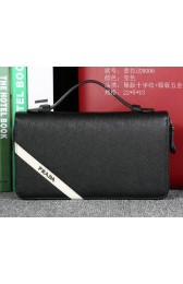Designer Prada Saffiano Leather Clutch P8006 Black VS03591