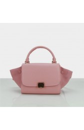 Designer Replica Celine Nano Trapeze Bag Ferrari&Nubuck Leather C88038 Pink VS03678