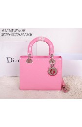 Designer Replica Christian Dior Patent Leather Lady Dior Bag CD0313 Pink VS08080