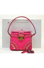 Designer Replica Prada Saffiano Leather Flap Bag B5045M Rose VS00760