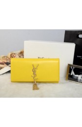 Designer Yves Saint Laurent Classic Monogramme Tassel Clutch Y311212 Yellow VS05694