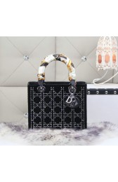 Dior Calfskin Leather Lady Dior Bag CD6616 Black VS08925