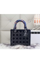 Dior Calfskin Leather Lady Dior Bag CD6616 Royal VS08537