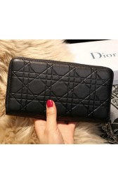 Dior Escapade Wallet in Sheepskin Leahter D1873 Black VS08463