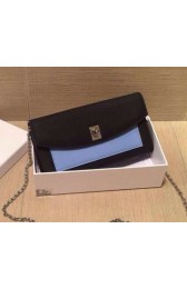 Dior Twist Rendez-Vous Wallet Smooth Calfskin M0400 Black&SkyBlue VS09668