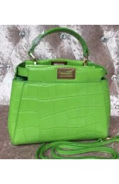 Fake 1:1 Fendi mini Peekaboo Bag Croco Leather F30320 Green VS07987