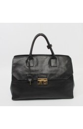 Fake 2014 Prada Original Glace Calfskin Leather Tote Bag BN2682 in Black XZ VS07605