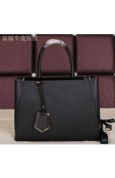 Fake AAA Fendi 2Jours Tote Bag Original Leather 8B8934 Black VS02050