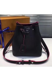 Fake Best Louis Vuitton Soft Calfskin Lockme Bucket Noir M54677 VS00296