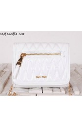 Fake Best miu miu Matelasse Leather Flap Shoulder Bags BL0530 White VS04198