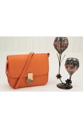 Fake Celine Classic Box Small Flap Bag Original Snake Leather 11042 Orange VS05267