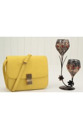 Fake Celine Classic Box Small Flap Bag Original Snake Leather 11042 Yellow VS02414