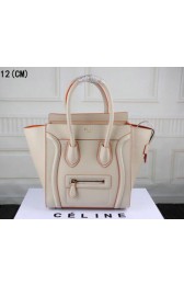 Fake Celine Luggage Micro Boston Bag Original Leather CT33081 OffWhite VS00246