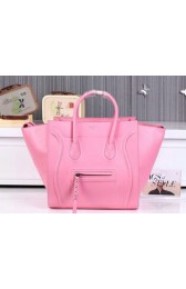 Fake Celine Luggage Phantom Shopper Bags Ferrari Leather CL3341 Pink VS02919