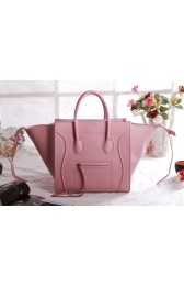 Fake Celine Luggage Phantom Square Tote Bag 3341 in Cherry Pink VS08190