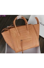 Fake Celine Luggage Phantom Tote Bag Croco Leather 3341 Wheat VS09855