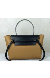 Fake Celine Small Belt Bag Original Leather C98312 Wheat&Black VS06937