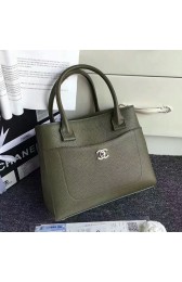 Fake Chanel Grained Calfskin Large Shopping Bag Green A69929 VS01555