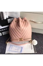 Fake Chanel Lambskin Drawstring Bag Pink A91885 VS06999