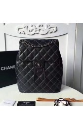 Fake Chanel Quilted Lambskin Backpack Black 170303 VS03923