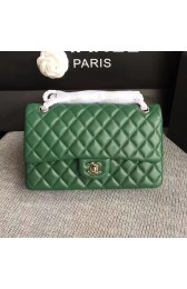 Fake Classic Chanel Lambskin Flap Shoulder Bag Green A01112 VS04940