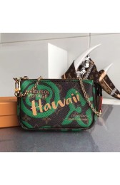 Fake Designer Louis Vuitton Monogram Canvas Mini Pochette Accessoires Green M67701 VS02678