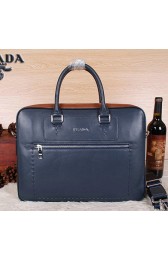 Fake Designer Prada Original Leather Briefcase P38081 Royal VS03325