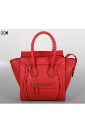 Fake Fashion Celine Luggage Micro Tote Bag Grainy Leather C3308M Red VS09086