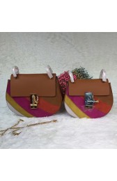 Fake Fashion Chloe Drew Calf and Suede Shoulder Bag Tan 151040 VS06164