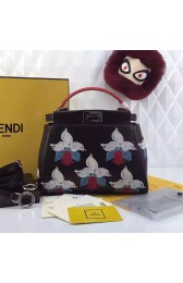 Fake Fendi Fashion Show Mini Peekaboo Bag in Black Nappa Leather FD07122 VS01766