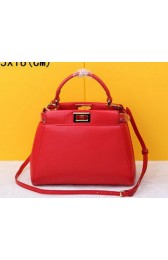 Fake Fendi mini Peekaboo Bag Sheepskin Leather FD520885 Red VS03635
