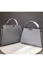 Fake Fendi Peekaboo Tote Bag Light Grey Original Leather F280504 VS09614