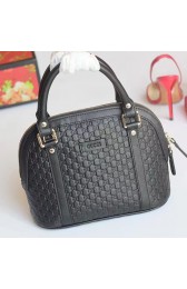 Fake Gucci Black Gucci Signature Leather Top Handle Bag 449654 VS08228