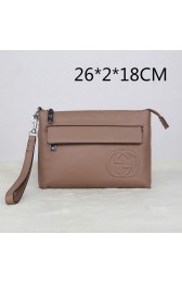 Fake Gucci Original Grainy Leather Clutch G8016 Apricot VS09476