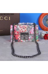 Fake Gucci Padlock Blooms Shoulder Bag 409487 Pink VS00083