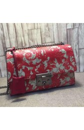 Fake Gucci Padlock Leather Shoulder Bag 409486 Red VS06063