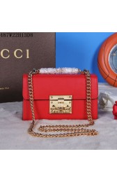 Fake Gucci Padlock Leather Shoulder Bag 409487 Red VS07444