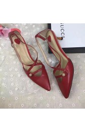 Fake Gucci Sheep Leather Pump Burgundy 580117 VS04018