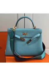 Fake Hermes Kelly 32 Tote Bag in Skyblue Togo Leather H210401 VS03133