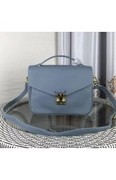 Fake High Quality Louis Vuitton Litchi Leather EDEN Bag M84827 Light Blue VS06821