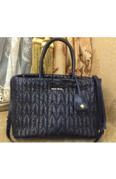 Fake Imitation miu miu Matelasse Nappa Leather Tote Bag RN1096 Royal VS01189