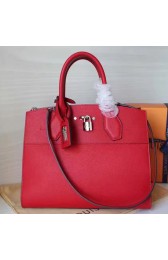 Fake Louis Vuitton Calfskin City Steamer MM Red M51026 VS06735