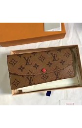 Fake Louis Vuitton Monogram Reverse Emilie Wallet Red M60697 VS07904