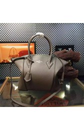 Fake Louis Vuitton Veau Cachemire Leather Lockit MM M94592 Poivre VS09665