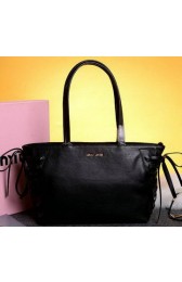 Fake miu miu Grainy Leather Tote Bag 86333 Black VS05457