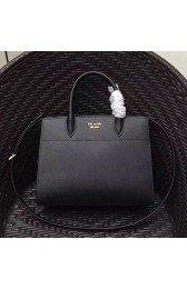 Fake Prada Bibliotheque Saffiano Leather Bag Black and White 1BA049 VS01095